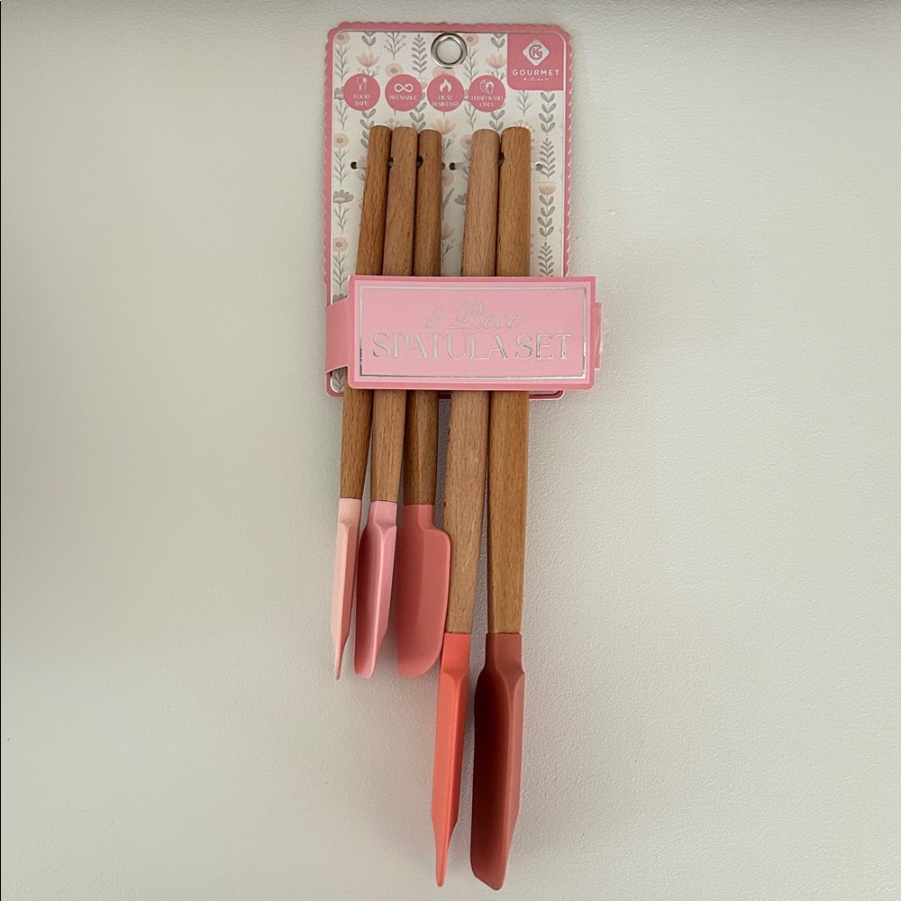 5pc Gourmet Kitchen Silicone Spatula Set